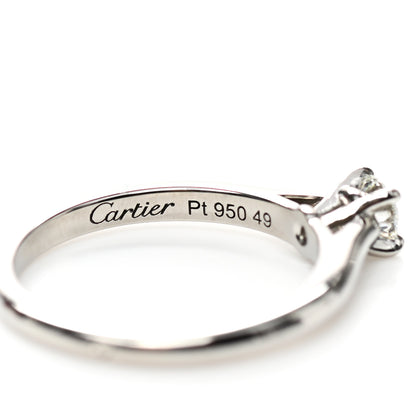 Cartier Platinum Diamond .21ct Solitaire 1895 Engagement Ring 49 4.75 5 of 8