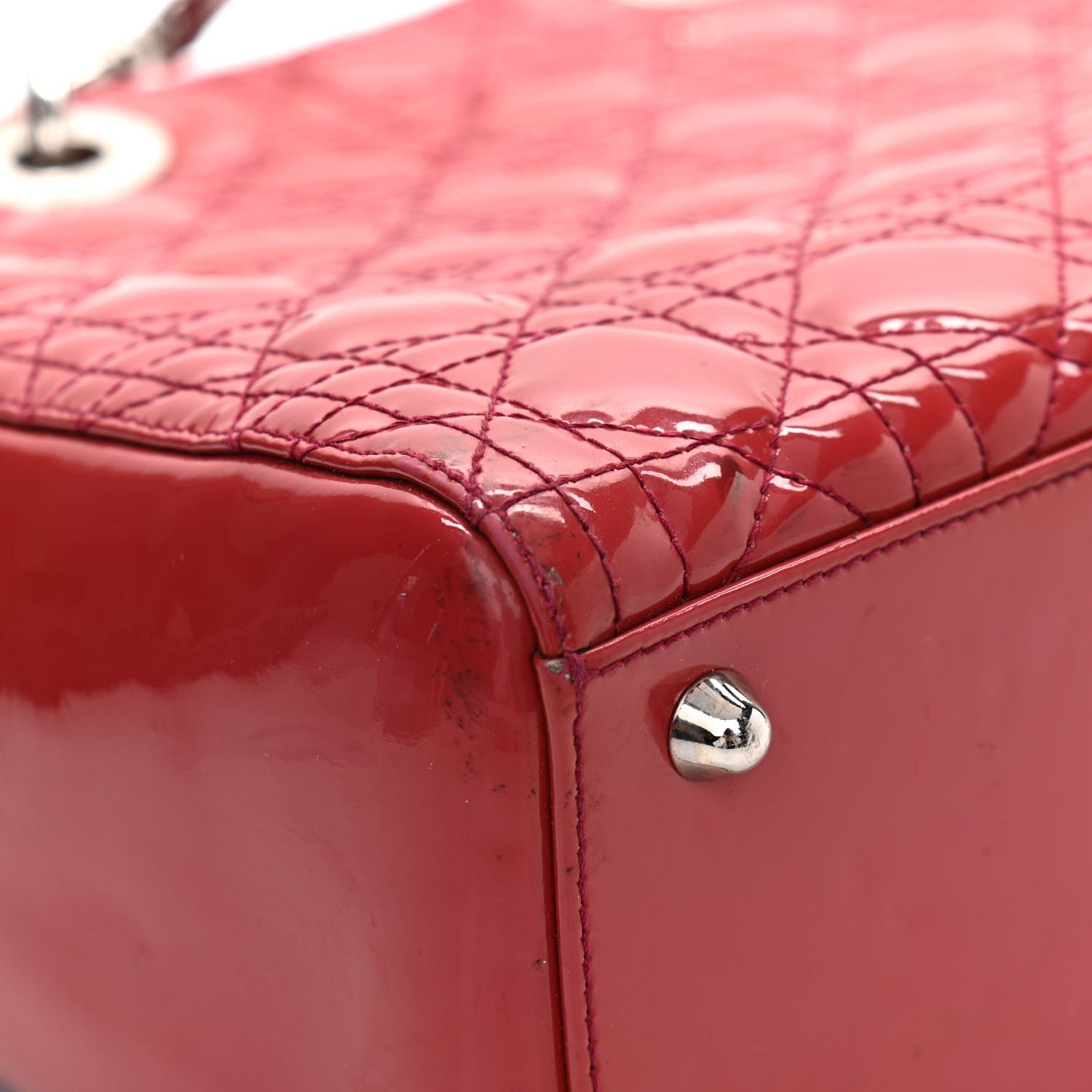 Christian Dior Patent Cannage Large Lady Dior Fuchsia 10 of 16