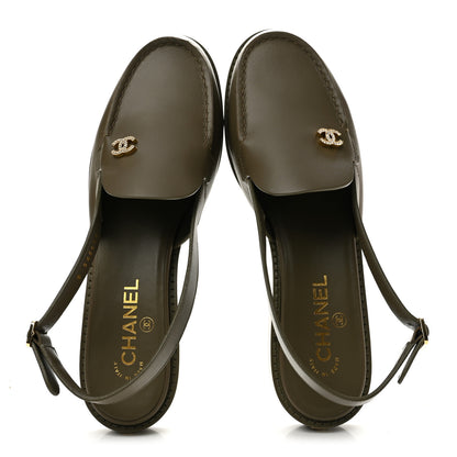 Chanel Calfskin Crystal CC Slingback Flats 39 Black 2 of 10