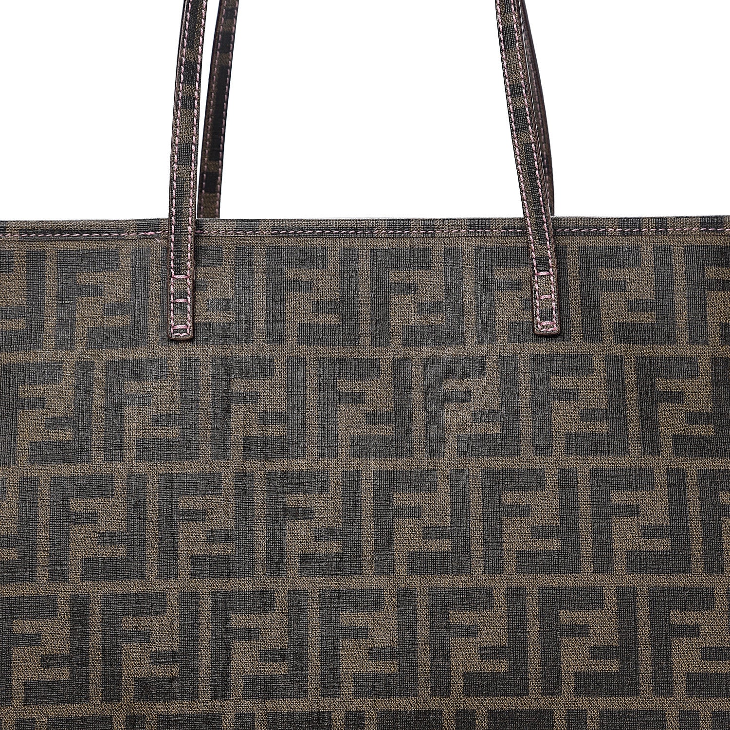 Fendi Zucca Spalmati Medium Roll Tote Tobacco Light Pink 8 of 8