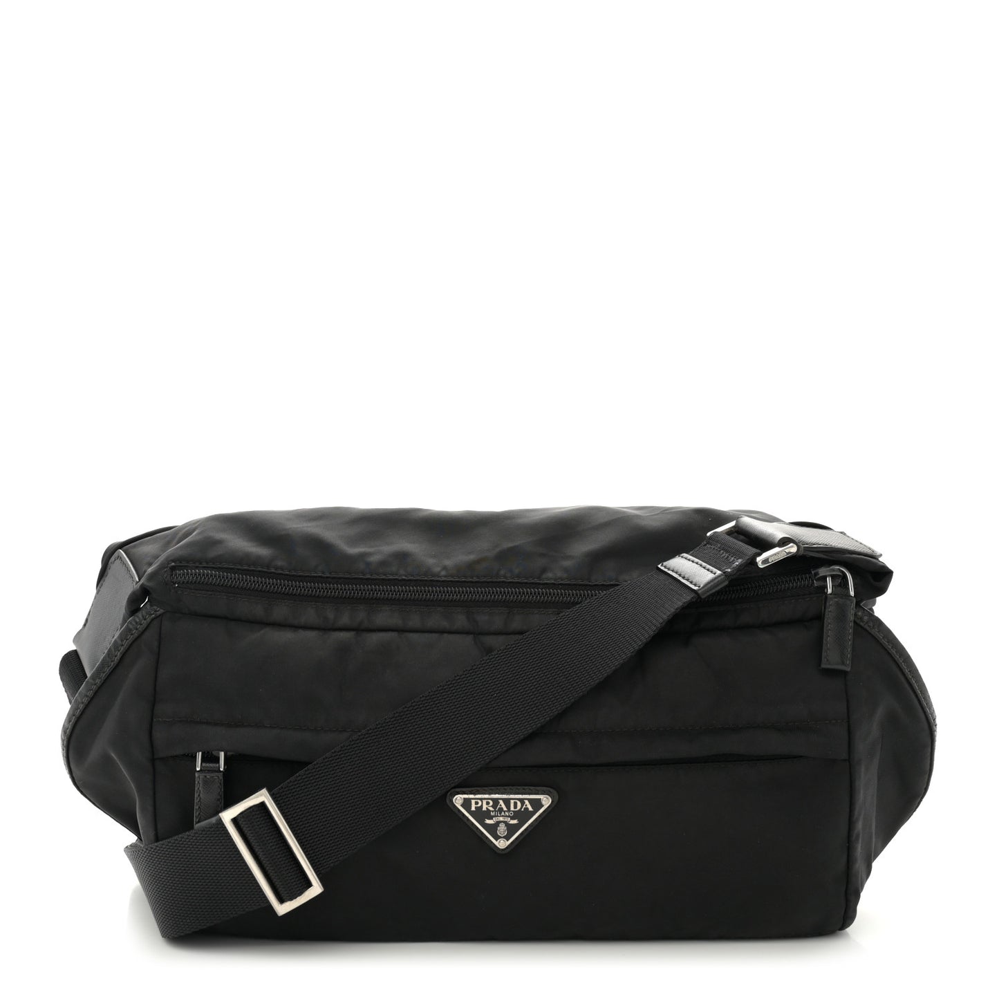 Nylon Tessuto Montagna Messenger Bag Black