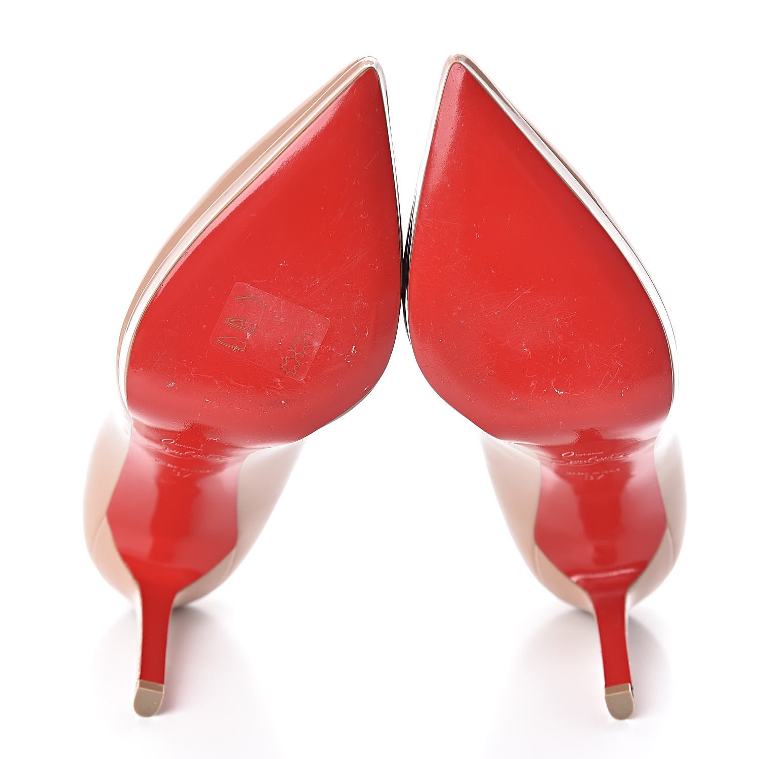 Christian Louboutin Patent Pigalle Plato 120 Pumps 37 Nude 7 of 10