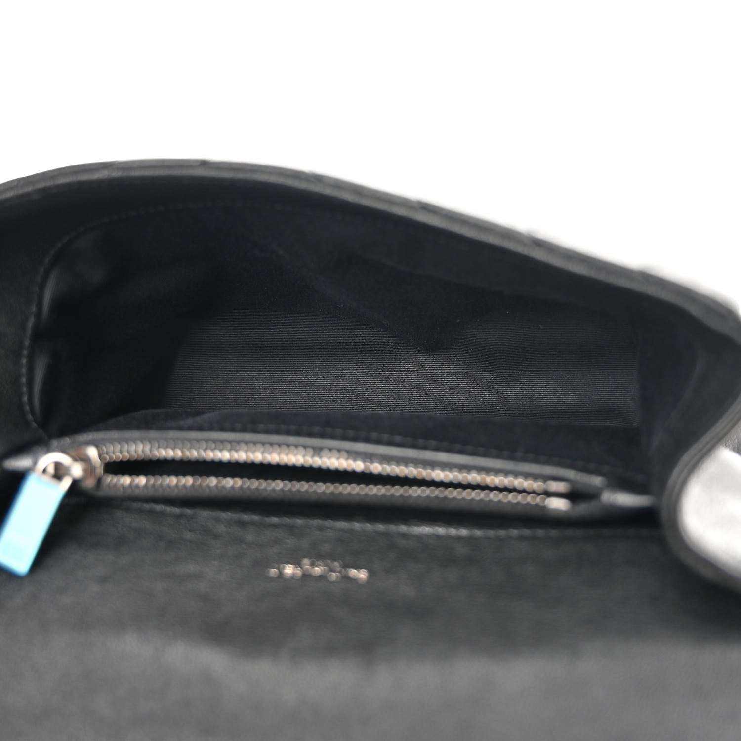 Saint Laurent Sheepskin Matelasse Chevron Monogram Medium College Bag Black 6 of 12