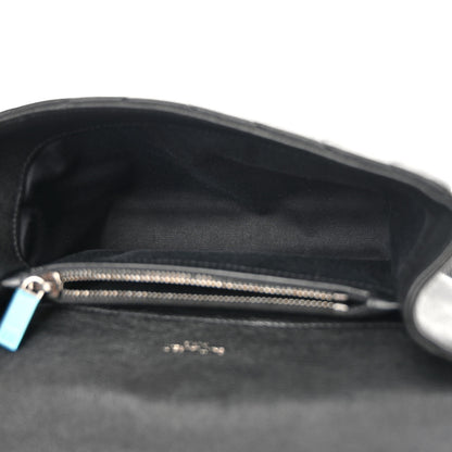 Saint Laurent Sheepskin Matelasse Chevron Monogram Medium College Bag Black 6 of 12