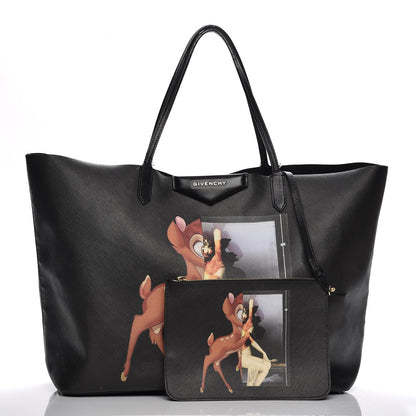 Givenchy Textured Coated Canvas Bambi Print Large Antigona Tote Black 3 of 13