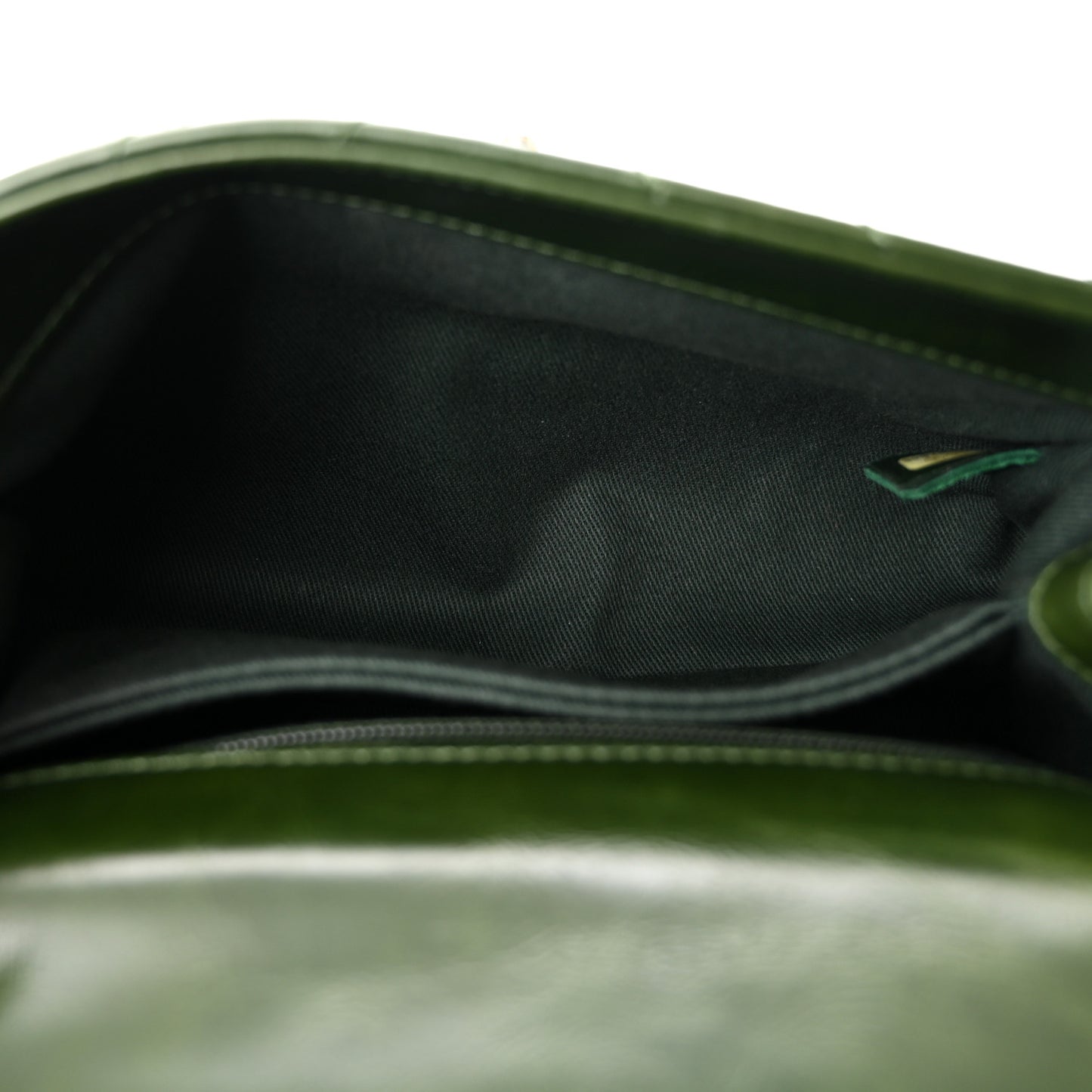 Calfskin Chevron Quilted Mini Coco Handle Flap Green