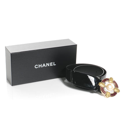 Chanel Patent Leather Gripoix Maltese Cross Belt 75 30 Black 3 of 6
