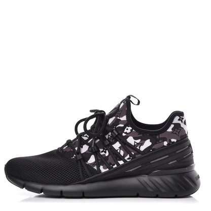Louis Vuitton Neoprene Mesh Rubber Monogram Camo Fastlane Low Sneakers 7 Black 1 of 8