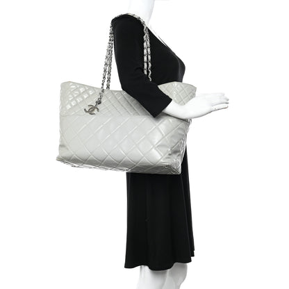 Chanel Vinyl Quilted Large In The Business Tote Light Grey 2 of 20