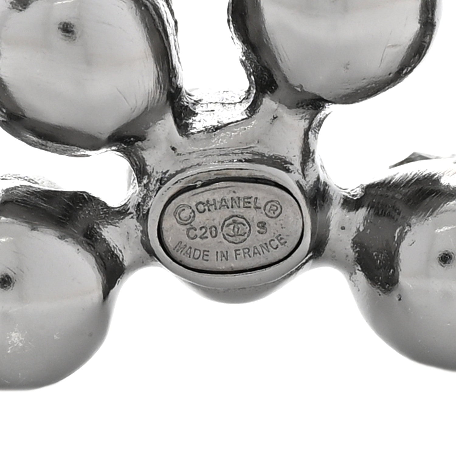Chanel Ruthenium Crystal CC Brooch 4 of 4