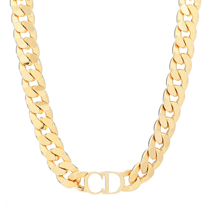 Christian Dior Metal Danseuse Etoile Chain Choker Necklace Gold 1 of 6