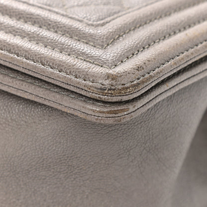 Chanel Caviar Quilted Medium Boy Flap Light Grey 11 of 13