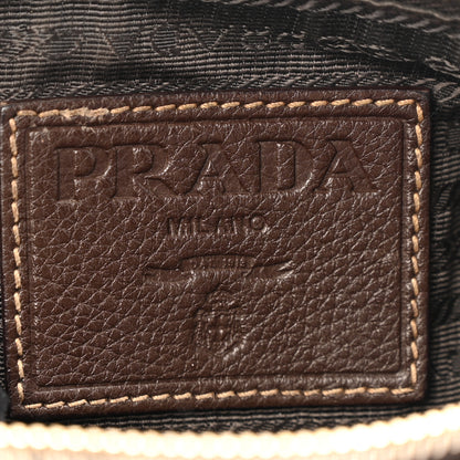 Prada Fox Fur Jacquard Logo Hand Muff Hobo Corda Bruciato 6 of 15