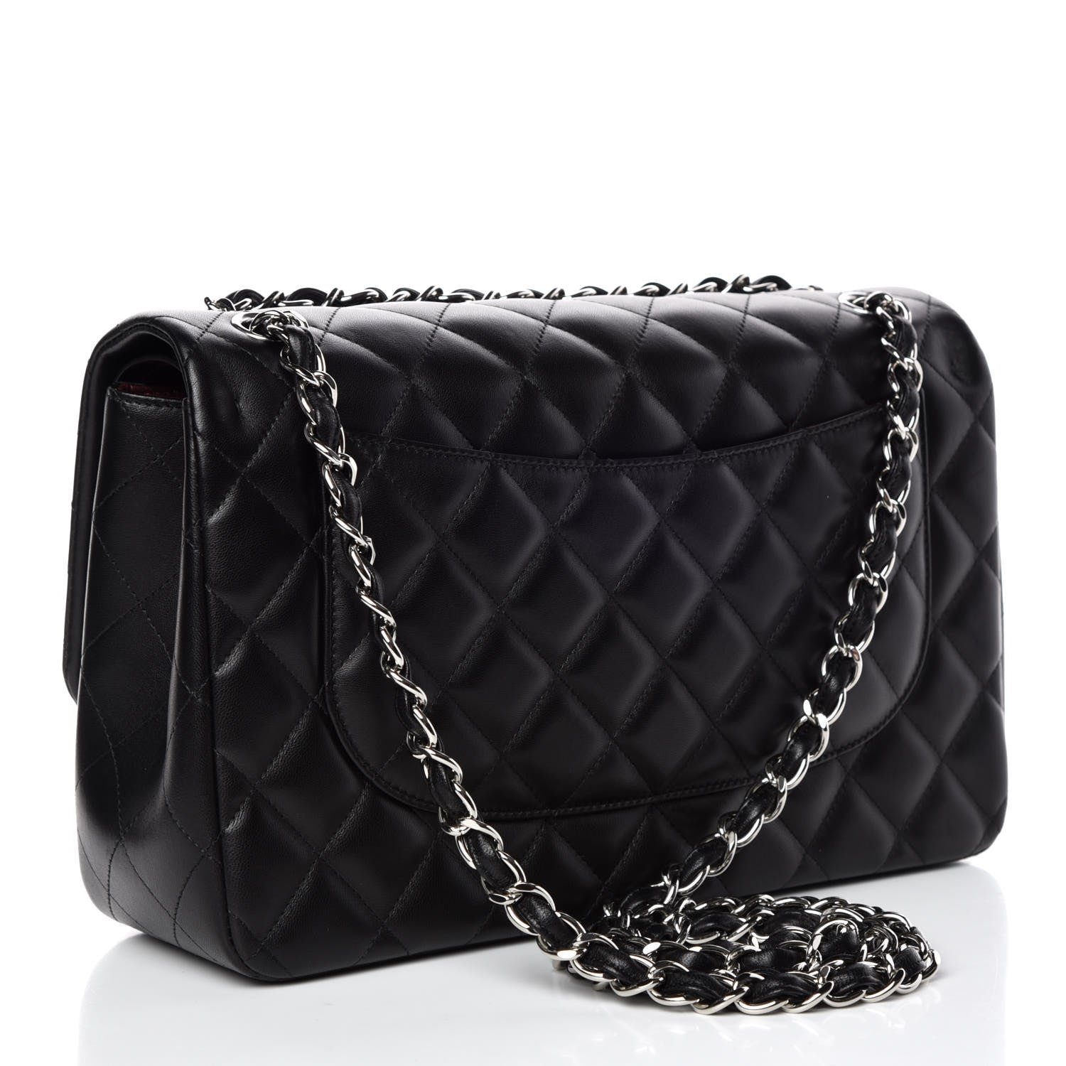 Chanel Lambskin Quilted Jumbo Double Flap Black 3 of 12