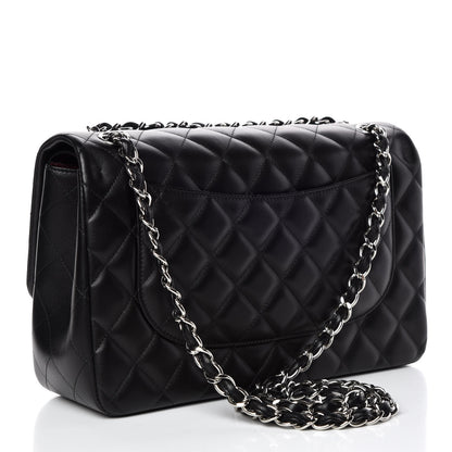 Chanel Lambskin Quilted Jumbo Double Flap Black 3 of 12