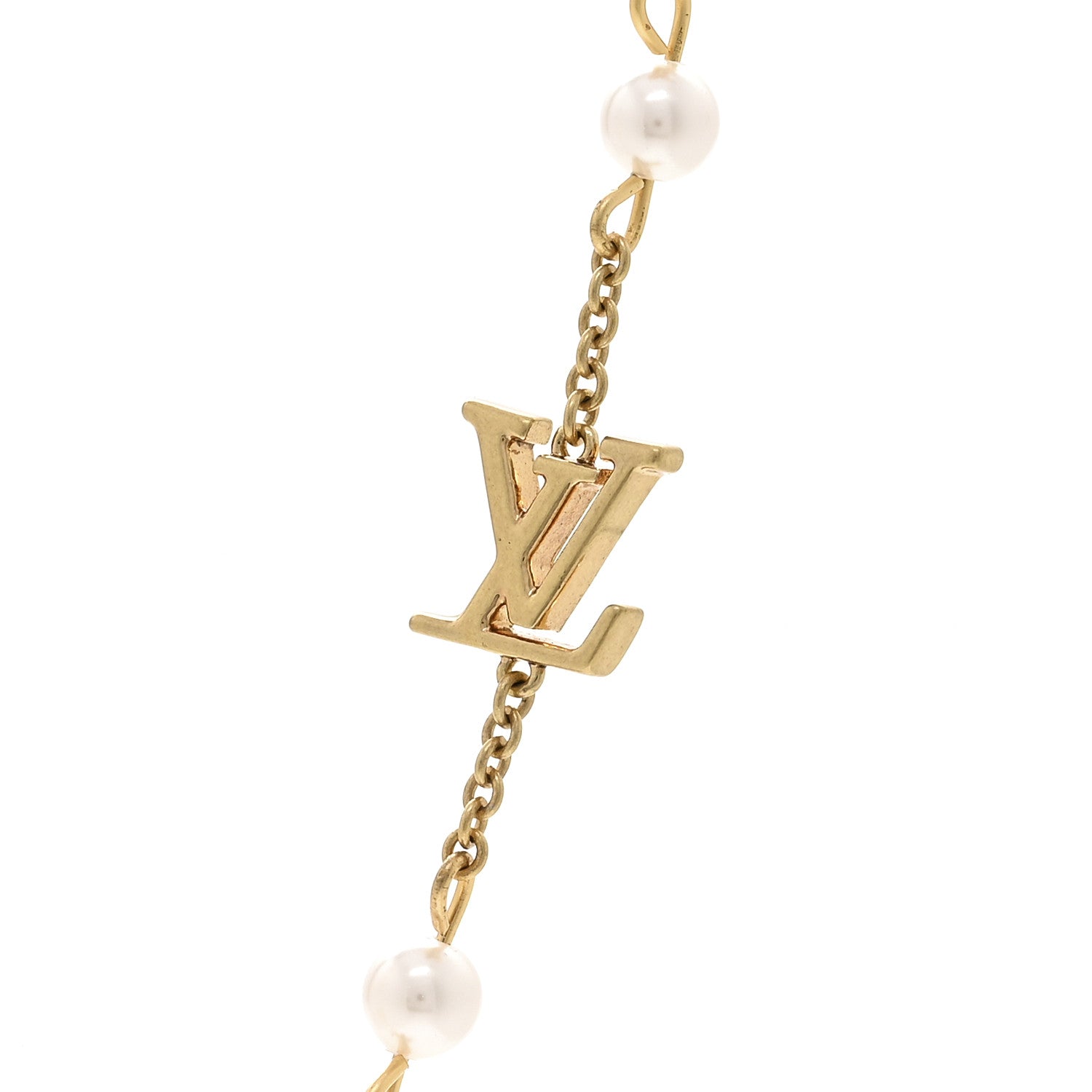Louis Vuitton Metal Resin Louisa Necklace Gold 4 of 5