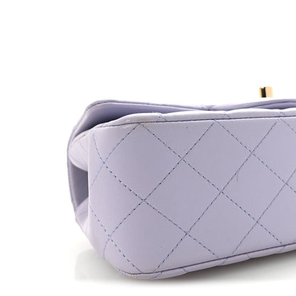 Chanel Lambskin Quilted Mini Top Handle Rectangular Flap Light Purple 9 of 10