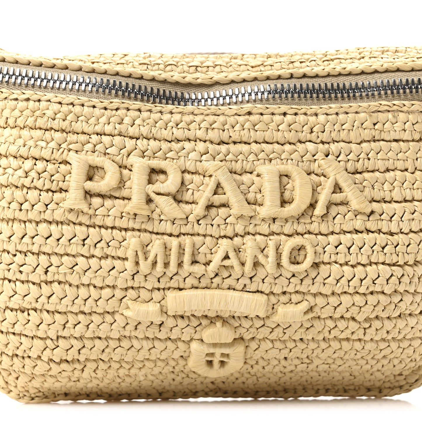 Yarn Raffia Effect Crochet Belt Bag Naturale
