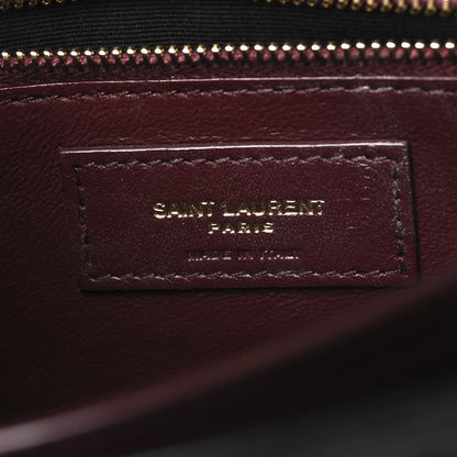 Saint Laurent Calfskin Crocodile Embossed Monogram Cassandra Clasp Bag Black Rouge Legion 6 of 10