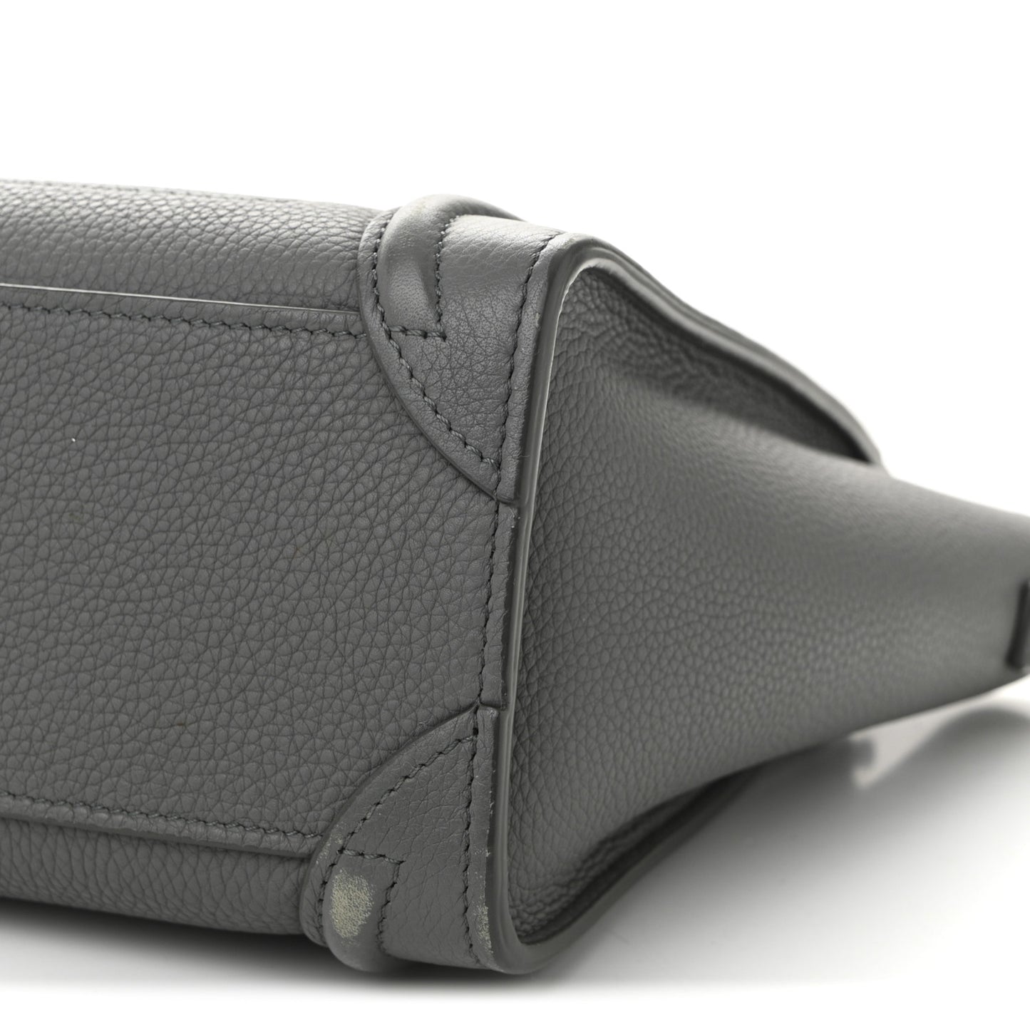 Drummed Calfskin Nano Luggage Kohl