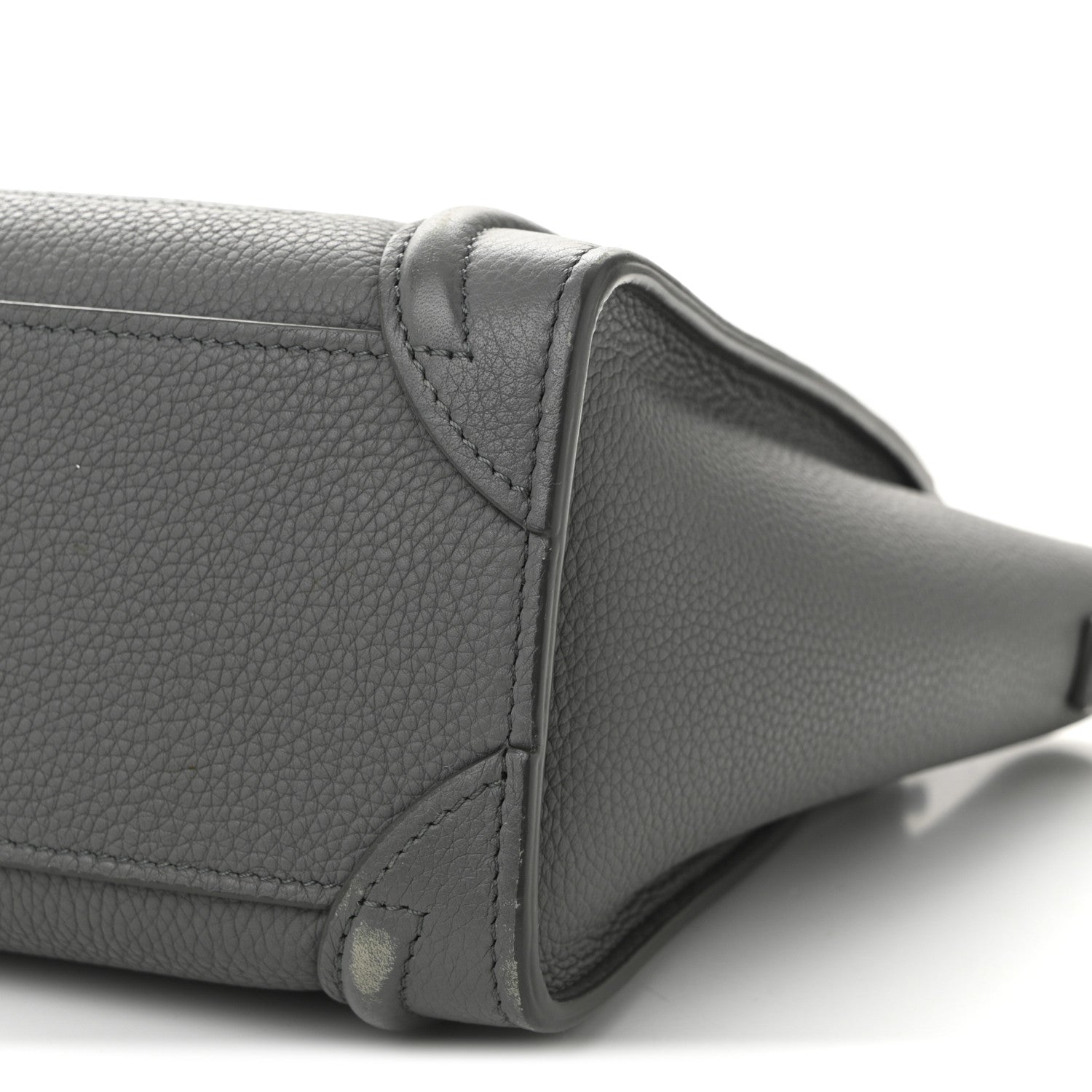 Celine Drummed Calfskin Nano Luggage Kohl 10 of 12