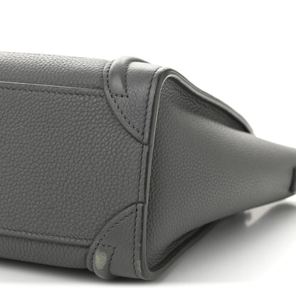 Celine Drummed Calfskin Nano Luggage Kohl 10 of 12
