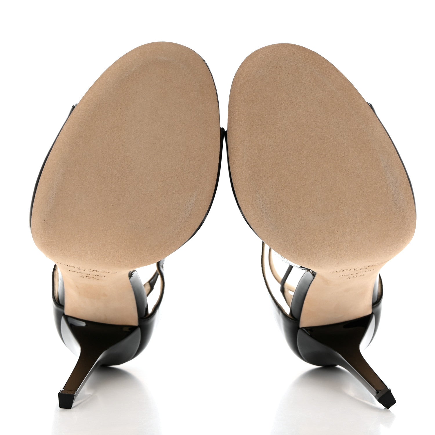Jimmy Choo Patent Calfskin Lance Sandals 40.5 Black 5 of 8