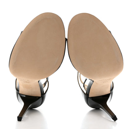 Jimmy Choo Patent Calfskin Lance Sandals 40.5 Black 5 of 8