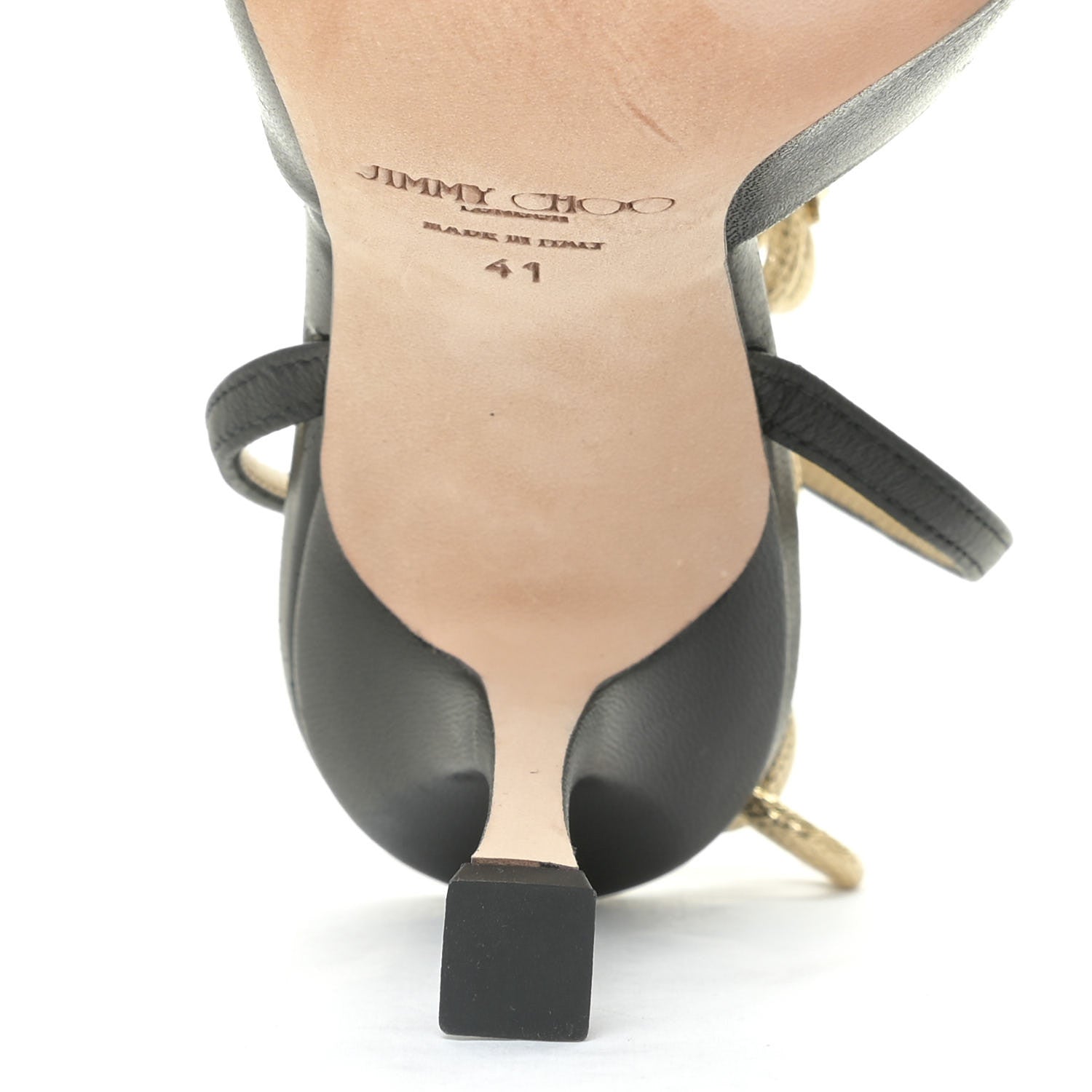 Jimmy Choo Sae 90 Sandals 41 Black Gold 9 of 12