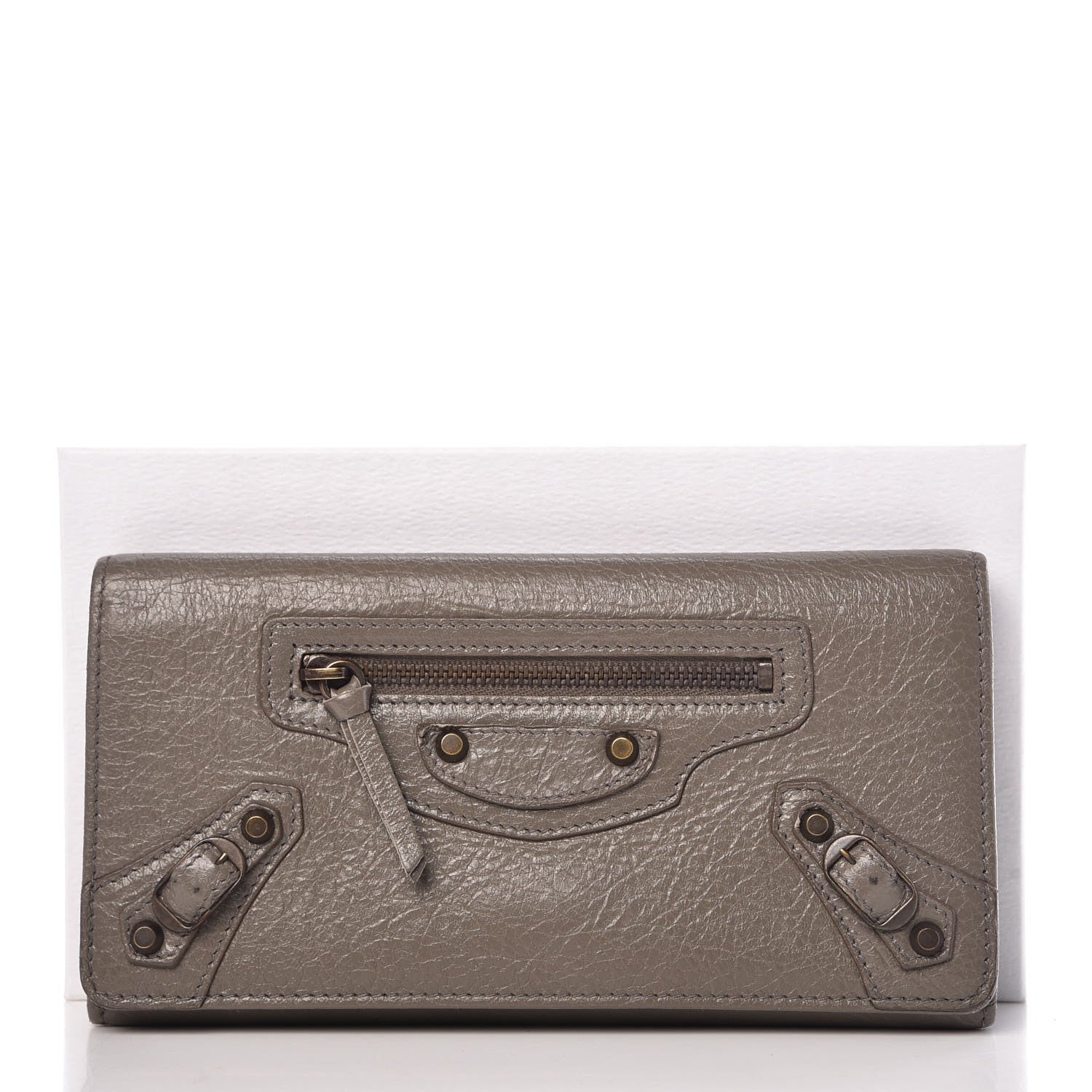 Balenciaga Agneau Classic Hardware Money Wallet Beige Liege 8 of 8