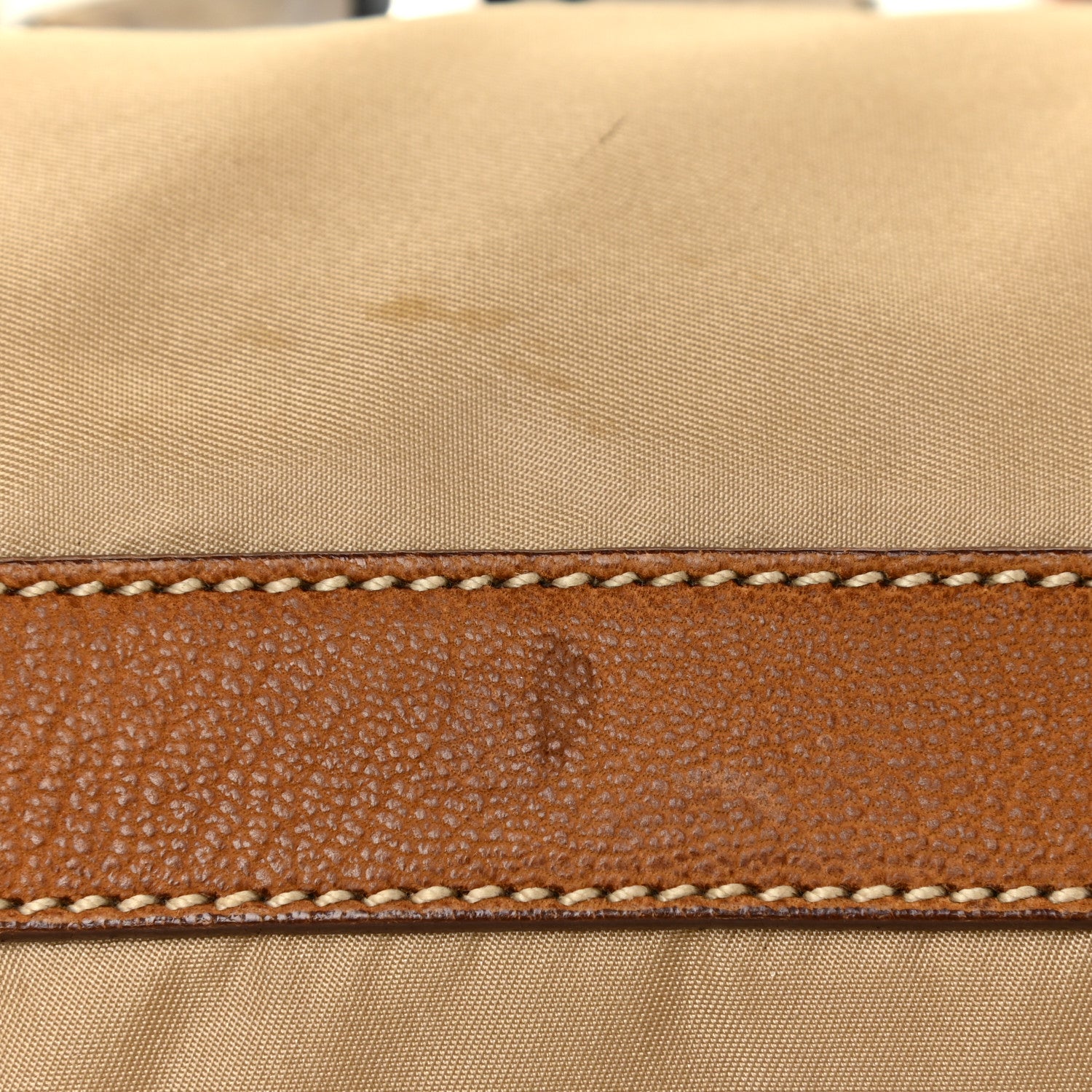 Prada Tessuto Nylon Vitello Foldover Pushlock Satchel Beige 22 of 28