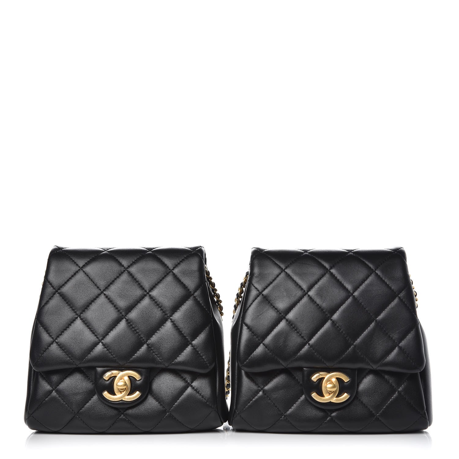 Chanel Lambskin Quilted Side Packs Black 1 of 17