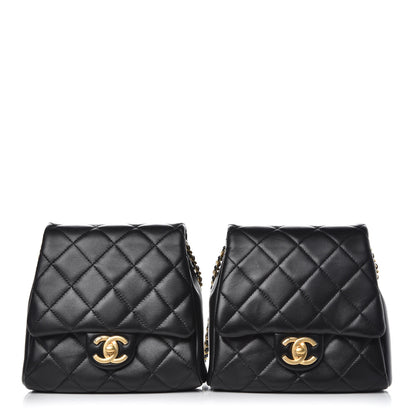 Chanel Lambskin Quilted Side Packs Black 1 of 17