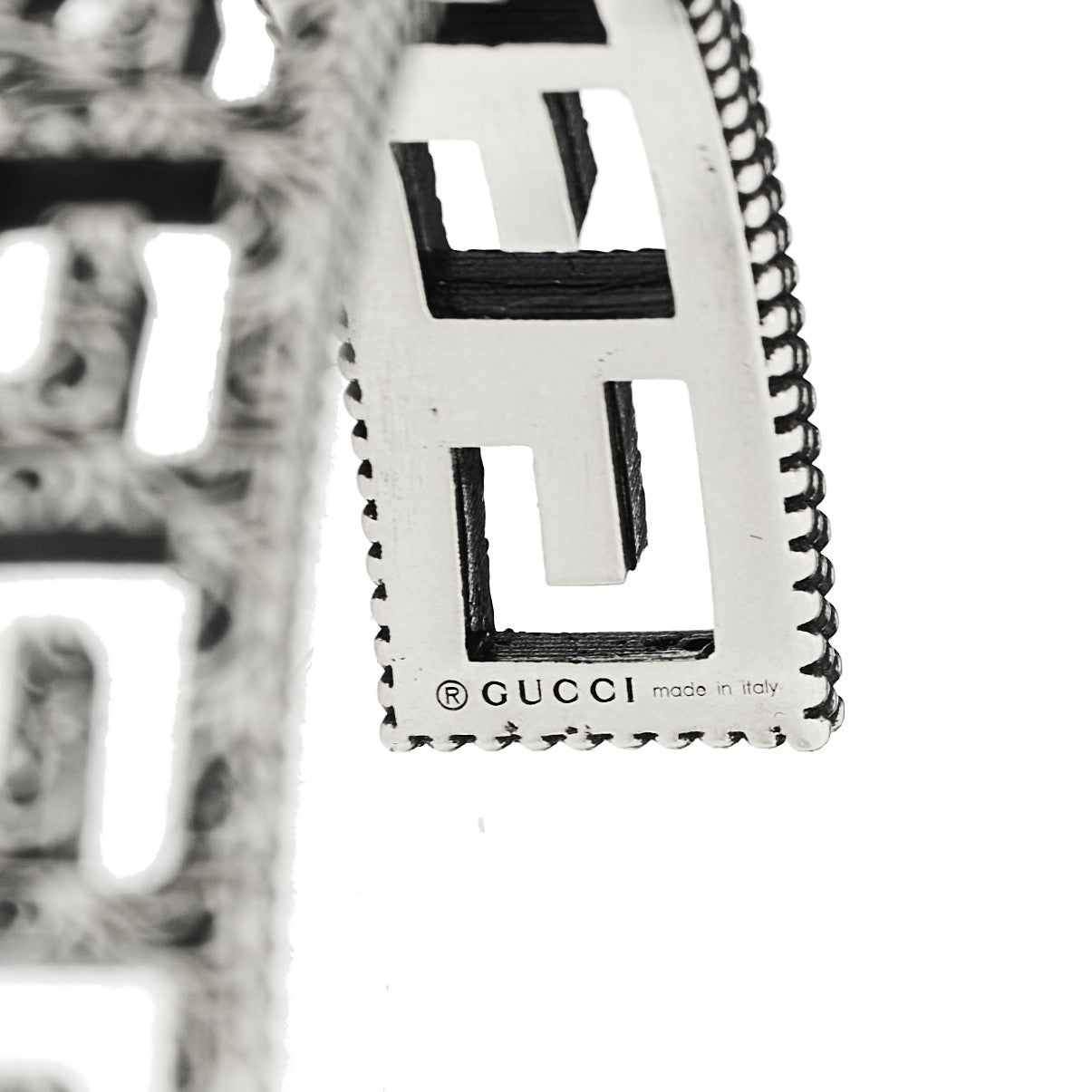 Sterling Silver Square G Motif Cuff Bracelet