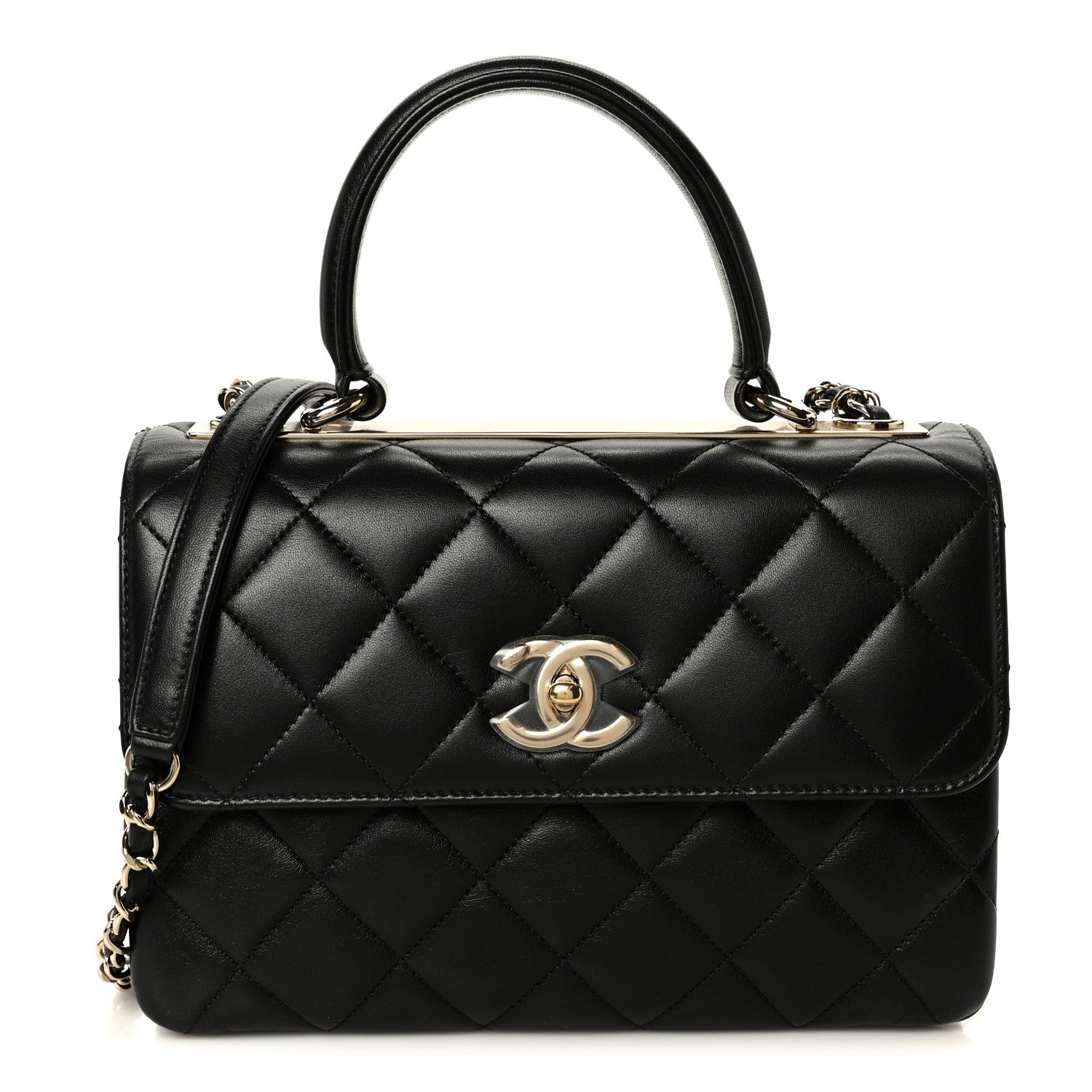 Chanel Lambskin Quilted Small Trendy CC Dual Handle Flap Bag Black 1 of 11