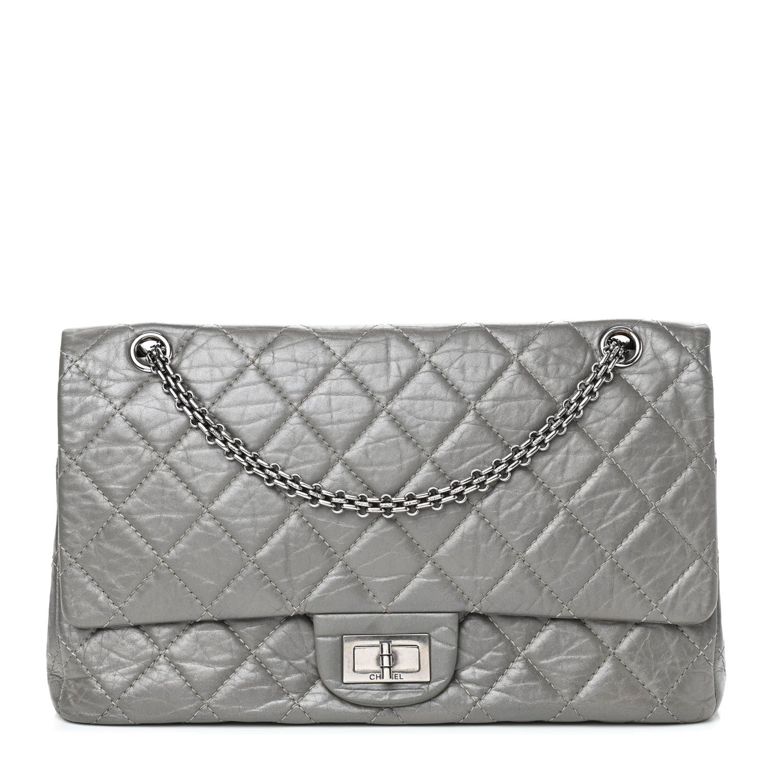 Chanel Metallic Aged Calfskin Quilted 2.55 Reissue 227 Flap Grey 1 of 9