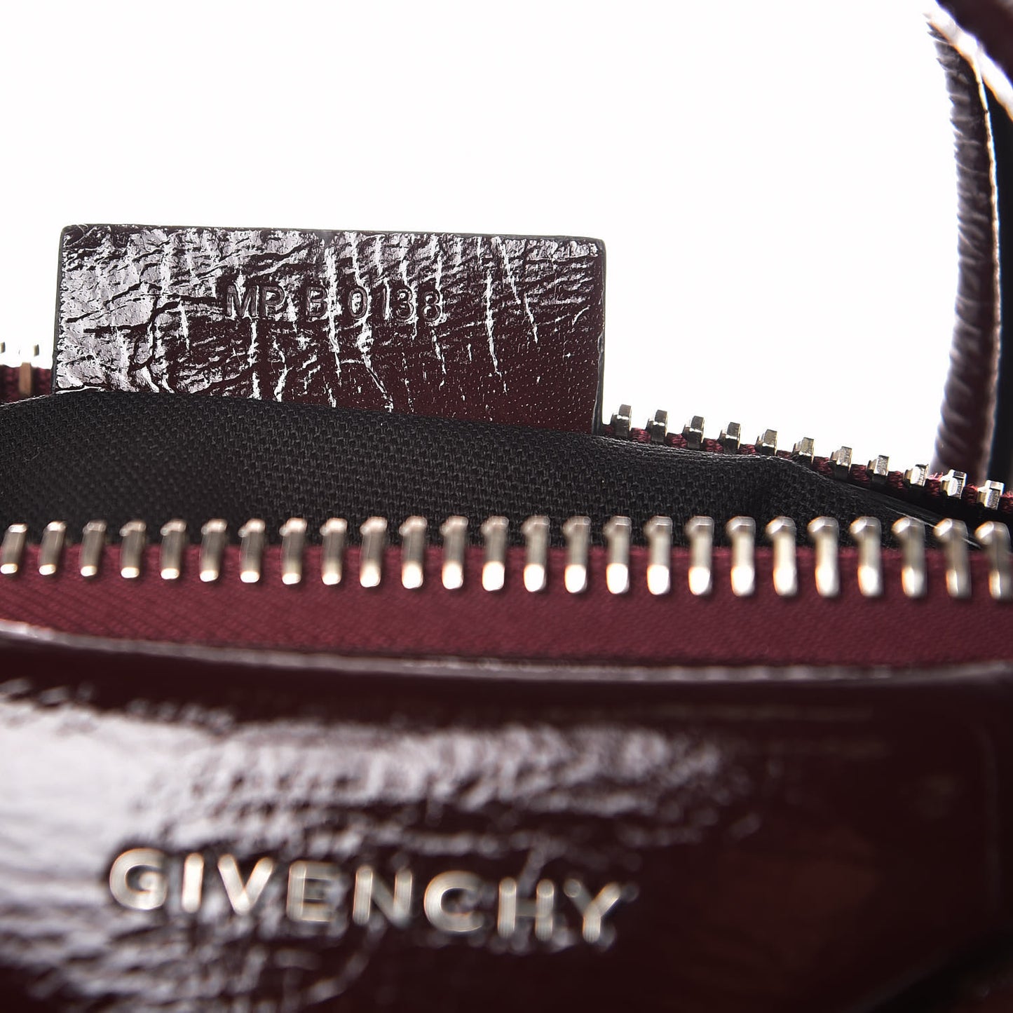 Crinkled Patent Calfskin Small Antigona Aubergine