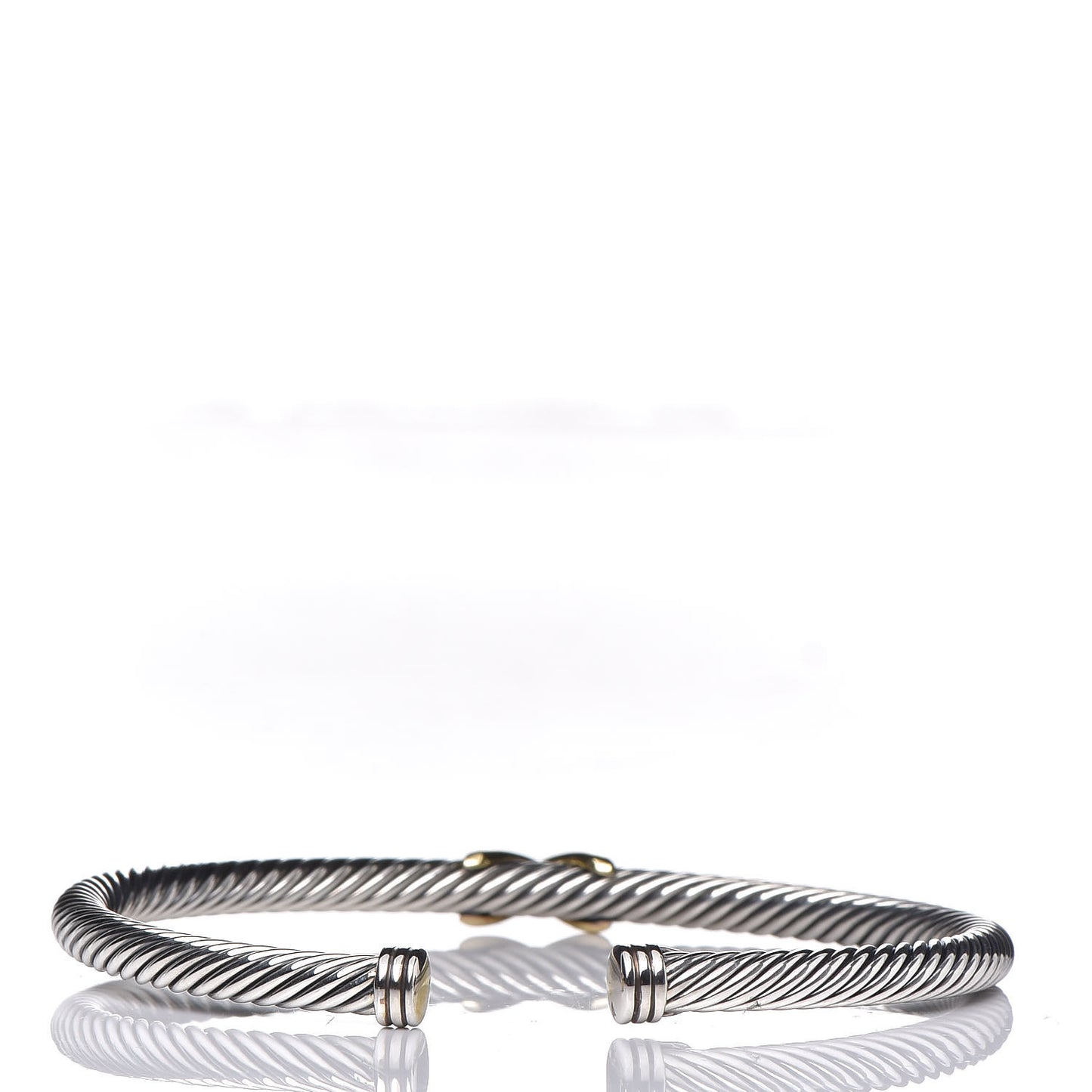 Sterling Silver 18K Yellow Gold 4mm X Station Cable Bracelet