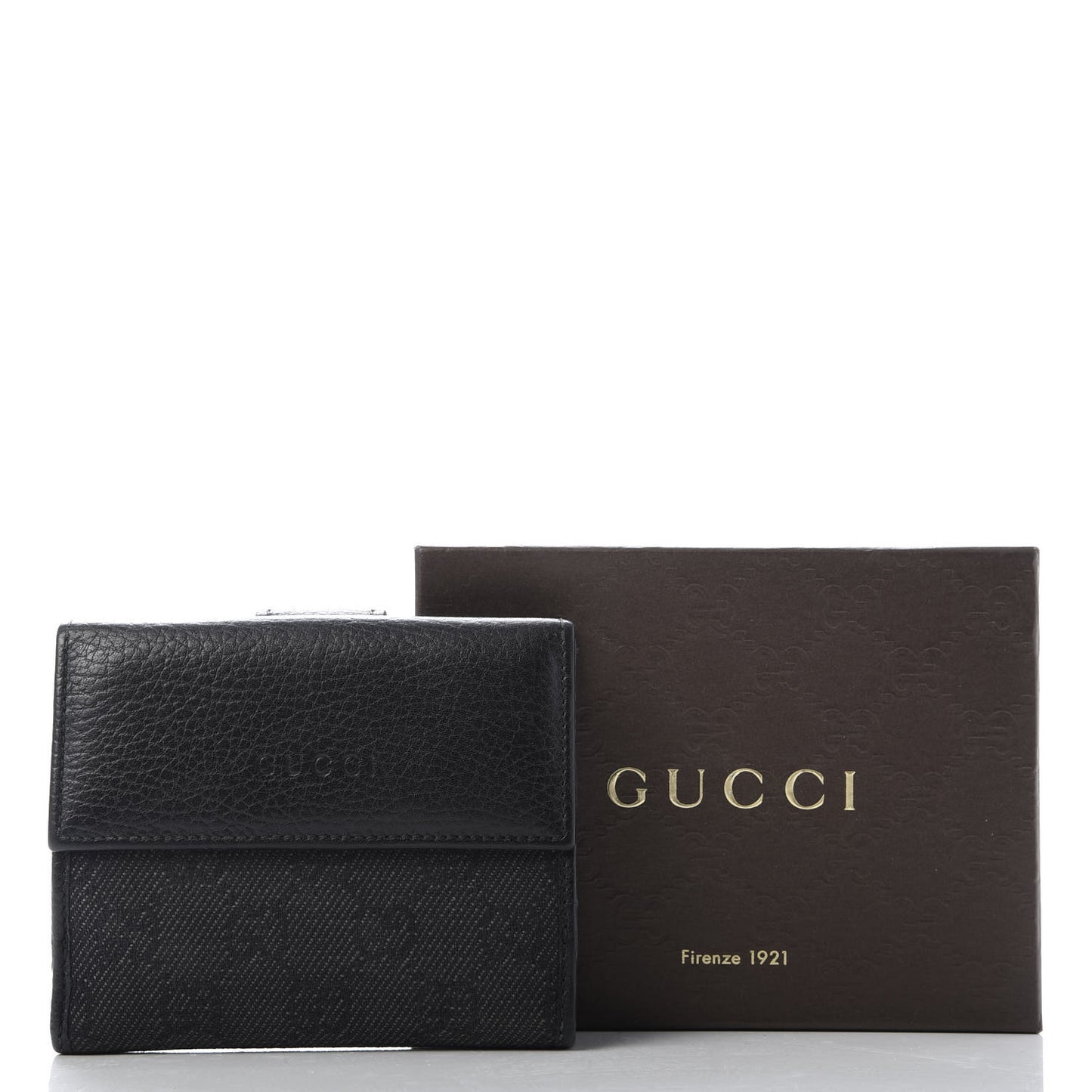 Calfskin Denim Monogram French Flap Wallet