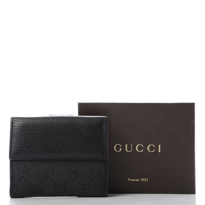 Gucci Calfskin Denim Monogram French Flap Wallet 8 of 8