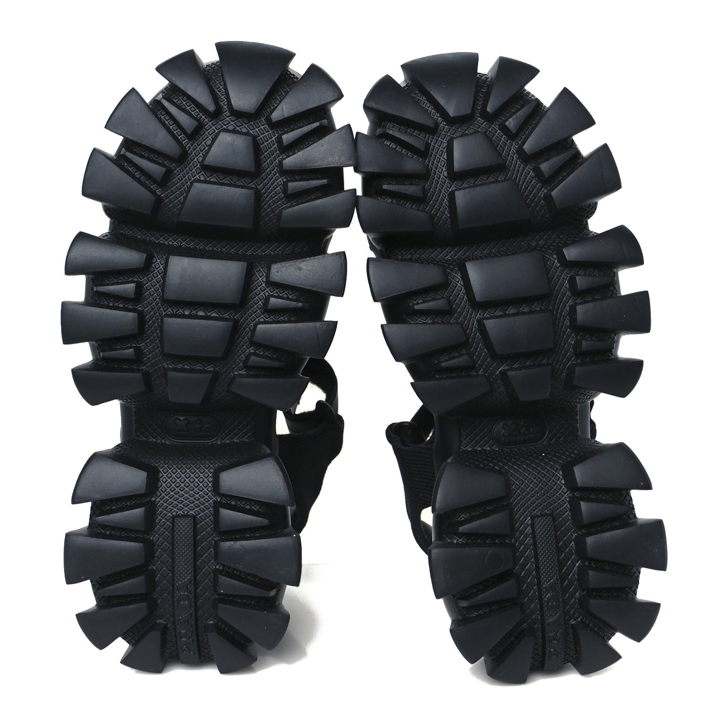 Nappa Logo Embossed Thunder Sole 50mm Sport Sandals 35.5 Black