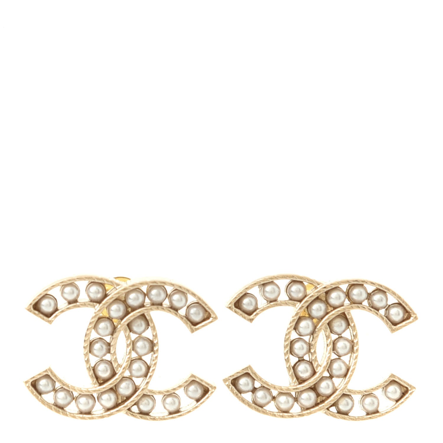 Chanel Pearl CC Earrings Gold 1 of 3