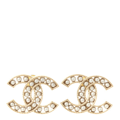 Chanel Pearl CC Earrings Gold 1 of 3