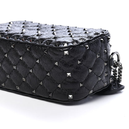Valentino Garavani Craquele Nappa Rockstud Spike Crossbody Black 8 of 8