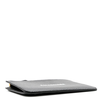 Balenciaga Grained Calfskin Logo Large Cash Long Coin Card Holder Black White 3 of 5