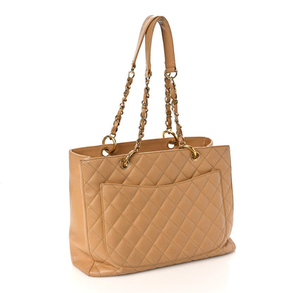 Chanel Caviar Quilted Grand Shopping Tote GST Beige Clair 3 of 19