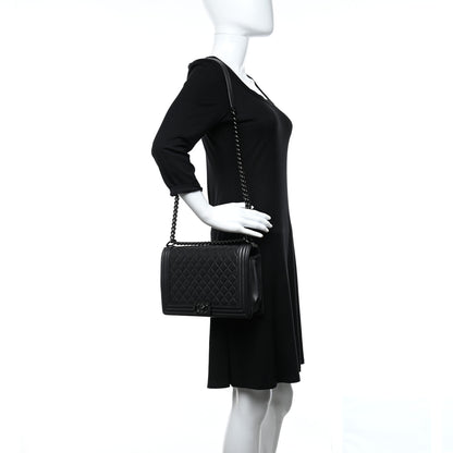 Chanel Calfskin Quilted New Medium Boy Flap So Black 2 of 10