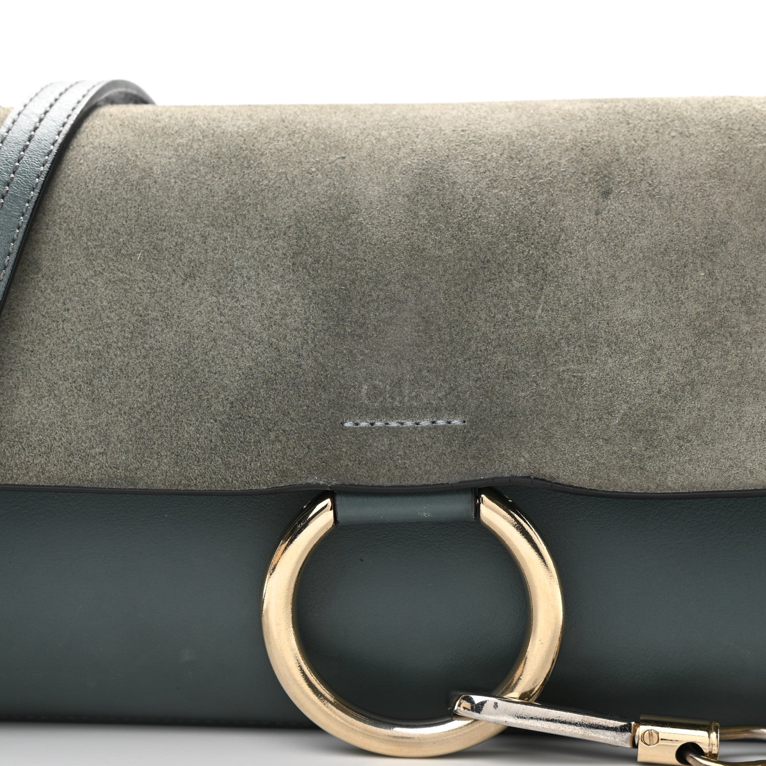 Chloe Suede Calfskin Small Faye Shoulder Bag Cloudy Blue 7 of 13