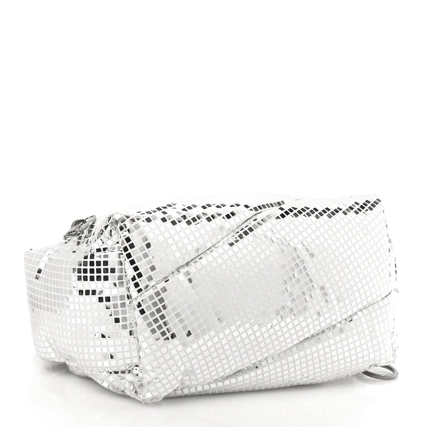 Puffy Disco Pump Pouch Crossbody Bag Silver