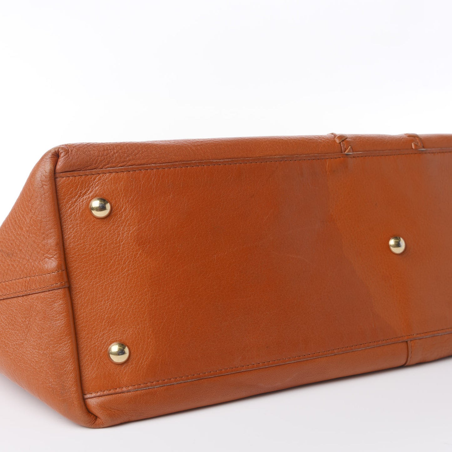 Calfskin Medium Neo Double Reversible Tote Orange Brown
